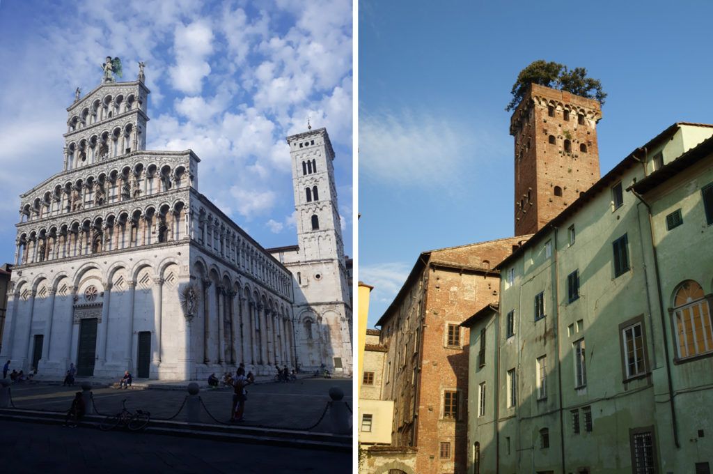 Katedrála v Lucce a zahrada ve věži. Ta mě fakt mrzí…