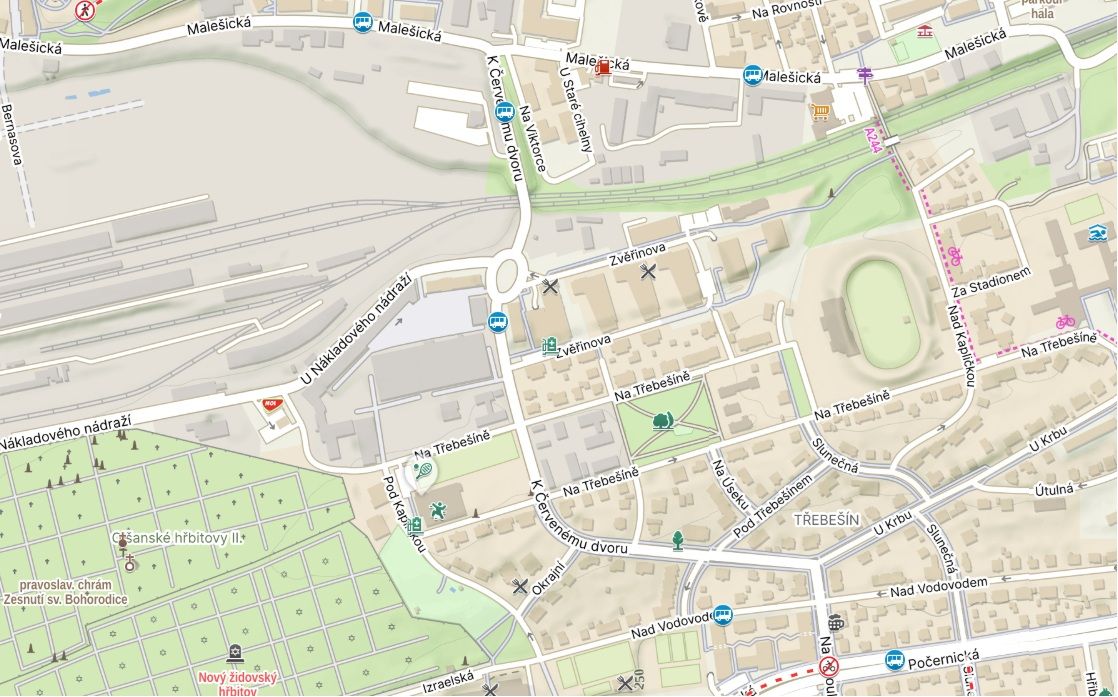 Screenshot z mapy.com, kde se budeme dnes pohybovat. https://mapy.com/cs/turisticka?x=14.4842481&y=50.0833937&z=16